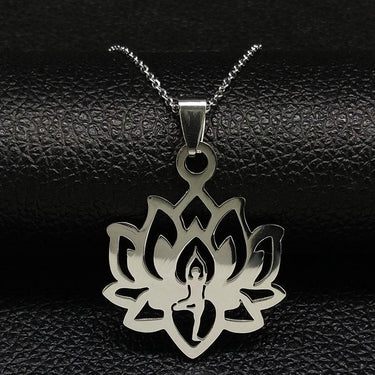 Stainless Steel Yoga Lotus Necklace-Your Soul Place